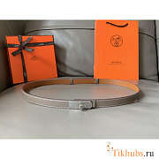 Hermes Kelly 18 Silver Hardware Grey Belt - 1