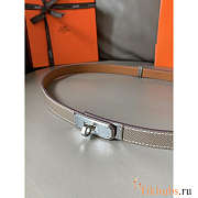 Hermes Kelly 18 Silver Hardware Grey Belt - 3