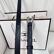 Chanel Black Silver Belt 2cm - 5