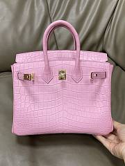 Hermes Birkin 25 Pink Crocodile Gold 25cm - 3