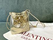 Valentino Vlogo Pouf Metallic Leather Mini Bucket Bag 20x17x8cm - 1