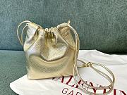 Valentino Vlogo Pouf Metallic Leather Mini Bucket Bag 20x17x8cm - 6