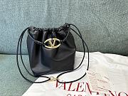 Valentino Vlogo Pouf Black Leather Small Bucket Bag 23x19x14cm - 1