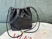 Valentino Vlogo Pouf Black Leather Small Bucket Bag 23x19x14cm - 3