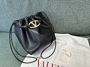 Valentino Vlogo Pouf Black Leather Small Bucket Bag 23x19x14cm - 2