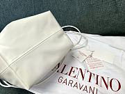 Valentino Vlogo Pouf White Leather Small Bucket Bag 23x19x14cm - 3