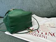 Valentino Vlogo Pouf Green Leather Small Bucket Bag 23x19x14cm - 4