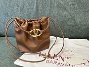 Valentino Vlogo Pouf Caramel Leather Small Bucket Bag 23x19x14cm - 1