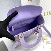 Dior Medium Lady Bag Purple Gold 24cm - 6