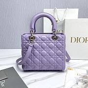 Dior Medium Lady Bag Purple Gold 24cm - 2