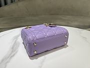 Dior Mini Lady Bag Purple Gold 17cm - 4