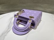 Dior Mini Lady Bag Purple Gold 17cm - 5