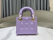 Dior Mini Lady Bag Purple Gold 17cm - 3