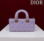 Dior Small Lady D-joy Bag Purple 22x12x6.5cm - 5