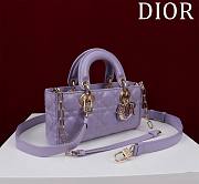 Dior Small Lady D-joy Bag Purple 22x12x6.5cm - 4