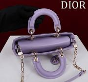 Dior Small Lady D-joy Bag Purple 22x12x6.5cm - 3