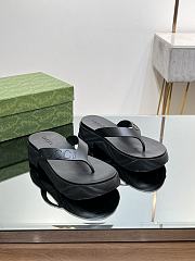 Gucci Black Logo Rubber Platform Sandal - 5