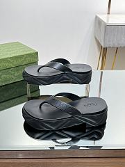 Gucci Black Logo Rubber Platform Sandal - 3