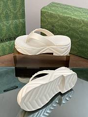 Gucci White Logo Rubber Platform Sandal - 3