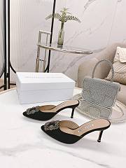 Manolo Blahnik Hangisimu Mules Black 7cm - 4