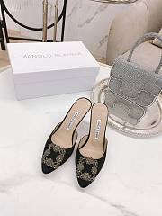 Manolo Blahnik Hangisimu Mules Black 7cm - 3