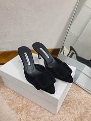 Manolo Blahnik Maysli Black Suede Slingback Pumps 7cm - 1