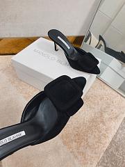 Manolo Blahnik Maysli Black Suede Slingback Pumps 7cm - 3