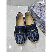 Dior Granville Espadrille Blue Embroidery Oblique Prints - 3