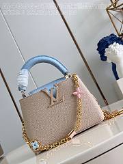 Louis Vuitton LV Mini Capucines Beige Blue Bag 21cm - 1