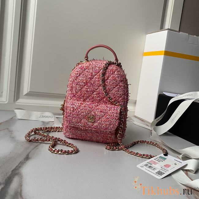 Chanel Mini Phone Holder Backpack Pink 18x13x9cm - 1