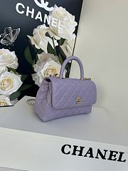 Chanel Coco Handle Flap Bag Purple Caviar 24cm - 4