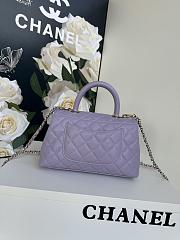 Chanel Coco Handle Flap Bag Purple Caviar 24cm - 3