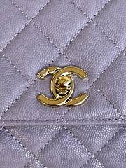 Chanel Coco Handle Flap Bag Purple Caviar 24cm - 2