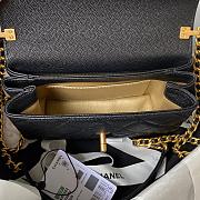 Chanel 23s Flap Bag Handle Black Caviar Gold 19x13x7.5cm - 2