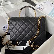 Chanel 23s Flap Bag Handle Black Caviar Gold 22x14.5x8cm - 4