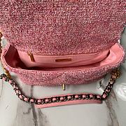 Chanel 19 Large Flap Bag Pink Tweed 30cm - 4