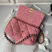 Chanel 19 Large Flap Bag Pink Tweed 30cm - 3