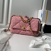 Chanel 19 Flap Bag Pink Tweed 26cm - 1