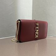 Fendi Fendigraphy Wallet On Chain Red Wine 21.5x14.5x11cm - 6