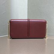 Fendi Fendigraphy Wallet On Chain Red Wine 21.5x14.5x11cm - 3