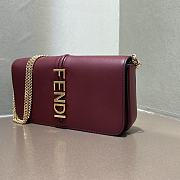 Fendi Fendigraphy Wallet On Chain Red Wine 21.5x14.5x11cm - 2