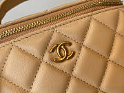 Chanel Vanity Case Top Handle Beige Lambskin Gold 17cm - 2