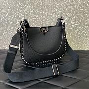 Valentino Garavani Rockstud Leather Black Shoulder Bag 26x20x8cm - 2