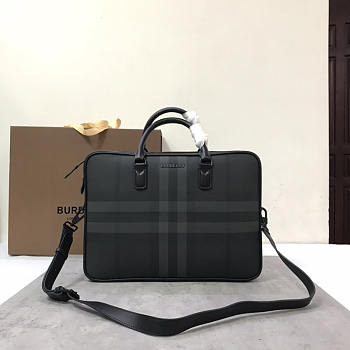 Burberry Slim Ainsworth Briefcase Charcoal 38x9x28cm