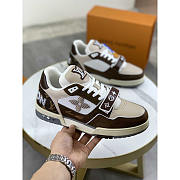 Louis Vuitton LV Trainer Brown Beige White Sneaker - 1