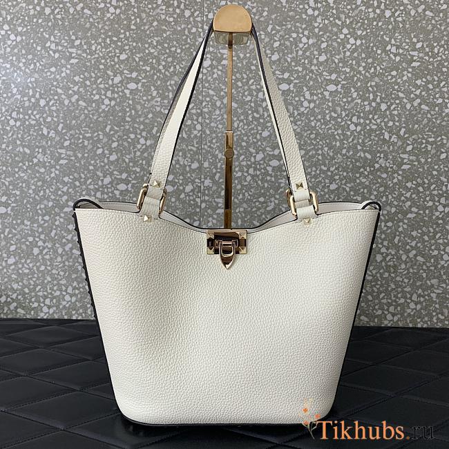 Valentino Garavani Rockstud Tote Bag White 26x11x24cm - 1