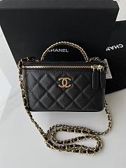 Chanel Top Handle Vanity Case Black Caviar 17x10x8cm - 1