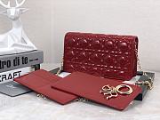 Dior Lady Pouch Patent Red Bag 21.5 x 11.5 x 3 cm - 3