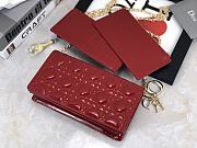 Dior Lady Pouch Patent Red Bag 21.5 x 11.5 x 3 cm - 2