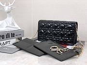 Dior Lady Pouch Patent Black Bag 21.5 x 11.5 x 3 cm - 6